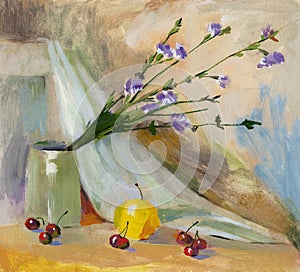 Oil painting still life photo