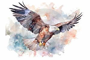 Oil painting style eagle logo. Beautiful illustration picture. Generative AI