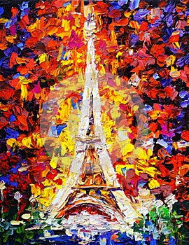 Oil Painting - Tower Eiffel, Paris