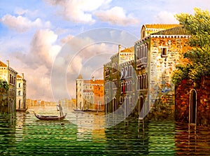 Oil Painting - Venice, Italy