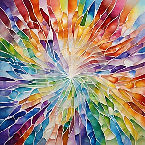 oil painting watercolor multi-rainbow glass effects ultra hd realistic vivid colors gen ai