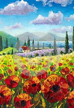 Oil paintings landscape impressionism artwork Tuscany landscape