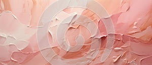 Oil peach color paint background, texture of pattern of rough paintbrush strokes on canvas. Theme of art, brush, pastel, pantone,