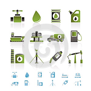 Oil and petrol industry objects icons