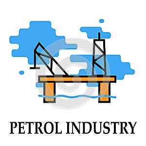 Oil and Petrol industry pump and ship drill platform