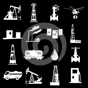 Oil and petroleum icon set.