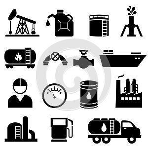 Oil and petroleum icon set