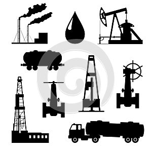 Oil and petroleum icon set.