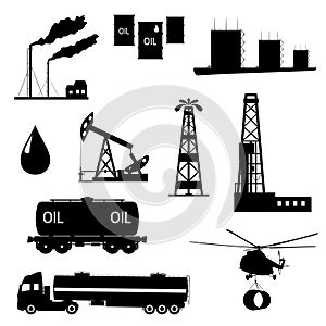 Oil and petroleum icon set.