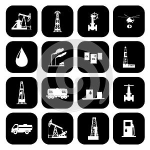 Oil and petroleum icon set.