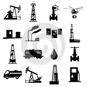 Oil and petroleum icon set.