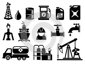 Oil and petroleum icon set