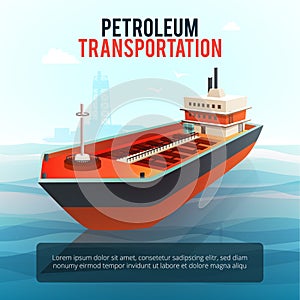 Oil Petroleum Transportation Tanker Isometric Poster