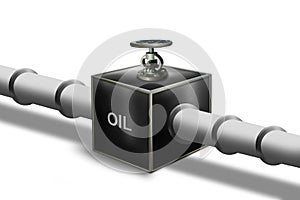 Oil pipeline with control valve photo