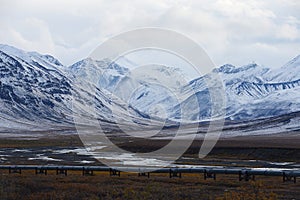 oil pipeline with mountain