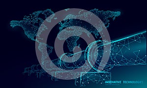 Oil pipeline world map business concept. Finance economy polygonal petrol production. Petroleum fuel industry