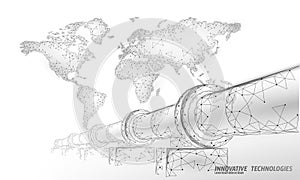 Oil pipeline world map business concept. Finance economy polygonal petrol production. Petroleum fuel industry