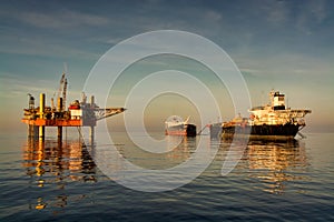 Oil platform with floating production storage and offloading FPSO photo