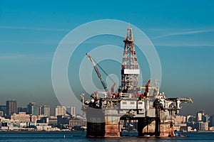 Oil Platform in Guanabara Bay in Rio de Janeiro, Brazil