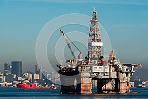 Oil Platform in Guanabara Bay in Rio de Janeiro, Brazil