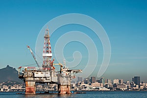 Oil Platform in Guanabara Bay in Rio de Janeiro, Brazil