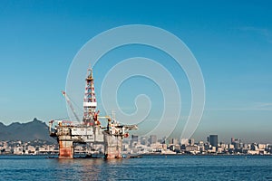 Oil Platform in Guanabara Bay in Rio de Janeiro, Brazil