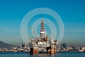 Oil Platform in Guanabara Bay in Rio de Janeiro, Brazil