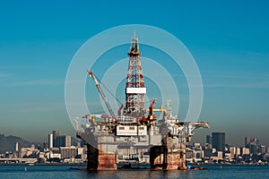 Oil Platform in Guanabara Bay in Rio de Janeiro, Brazil