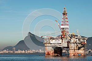 Oil Platform in Guanabara Bay in Rio de Janeiro, Brazil