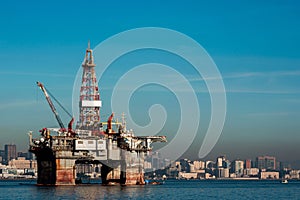 Oil Platform in Guanabara Bay in Rio de Janeiro, Brazil