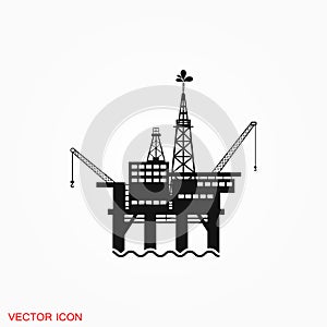 Oil platform iconfuel production logo, illustration, sign symbol for design