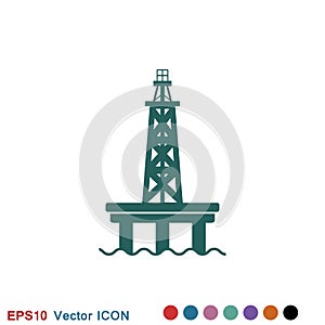 Oil platform iconfuel production logo, illustration,  sign symbol for design