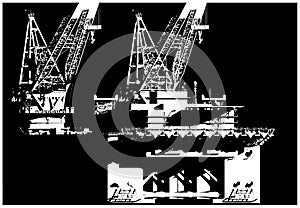 Oil platform illustration