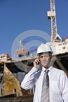 An oil platform inspector