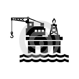 Oil Platform for Logo and Icon. Vector