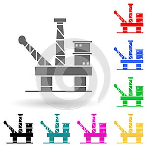 oil Platform multi color style icon. Simple glyph, flat vector of Oil icons for ui and ux, website or mobile application