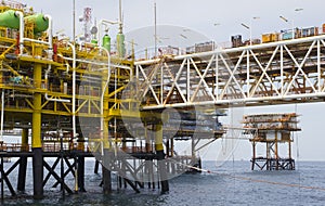 Oil platform at night