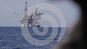 Oil platform in the ocean on daytime