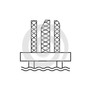 Oil platform outline icon vector design illustration