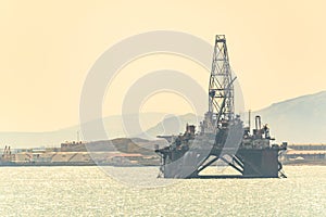 Oil platform in sea