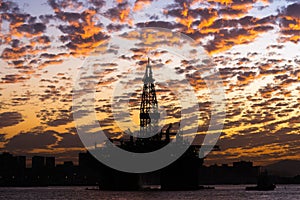 Oil Platform by Sunset in Rio de Janeiro