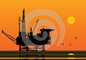 Oil platform vector