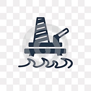 Oil platform vector icon isolated on transparent background, Oil