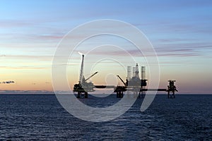 Oil platforms in North Sea