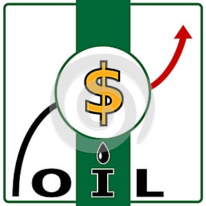 Oil price. Vector illustration photo