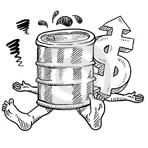 Oil prices financial pressure vector photo