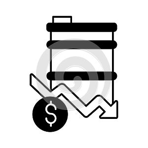 Oil prices Line Vector Icon easily modified
