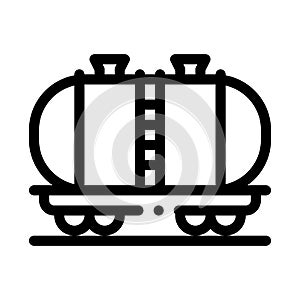 Oil product carriage wagon icon vector outline illustration