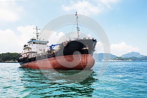 Oil product coastal tanker in South-China Sea, Pacific Ocean.