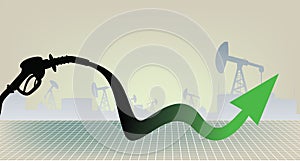 Oil products price growth illustration